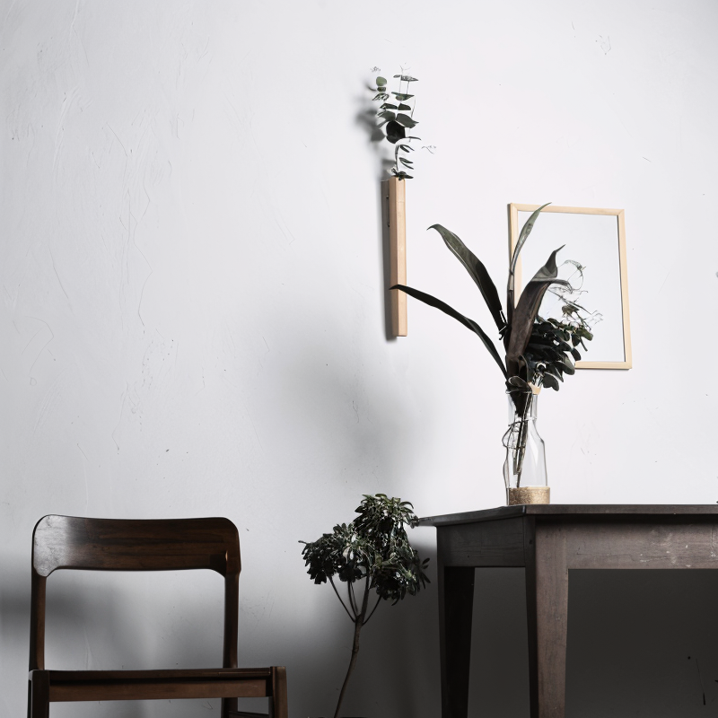 Vase FrischFloret | Vase Murale en Bois de Hêtre Massif et en Noyer | Valuna