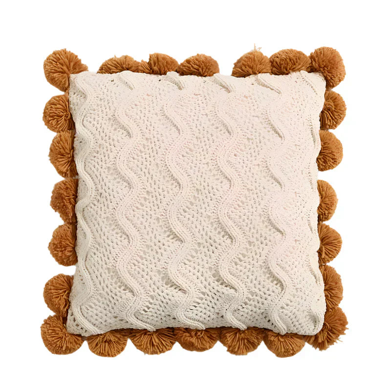 TasselNest | Housse De Coussin Décorative Avec Pompons Élégants | Valuna