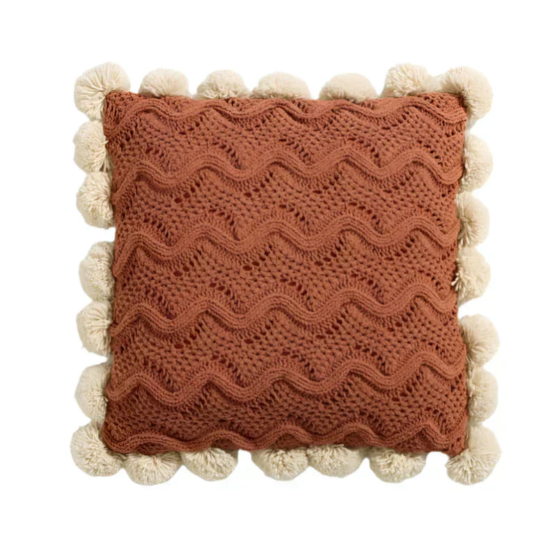 TasselNest | Housse De Coussin Décorative Avec Pompons Élégants | Valuna