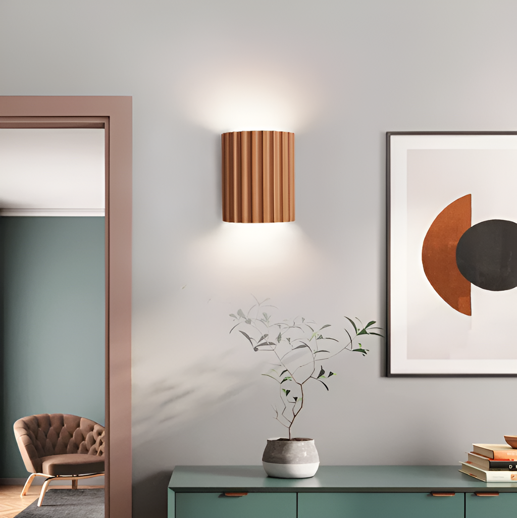 Applique Led Rayée En Résine | Éclairage Nordique Moderne Pour Espaces Élégants | Valuna