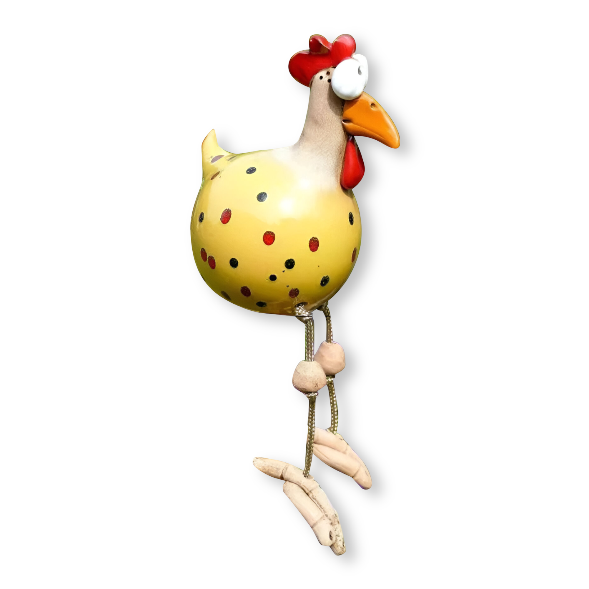 Poule Aux Grands Yeux | Statue De Jardin En Résine Artisanale Résistante | Valuna