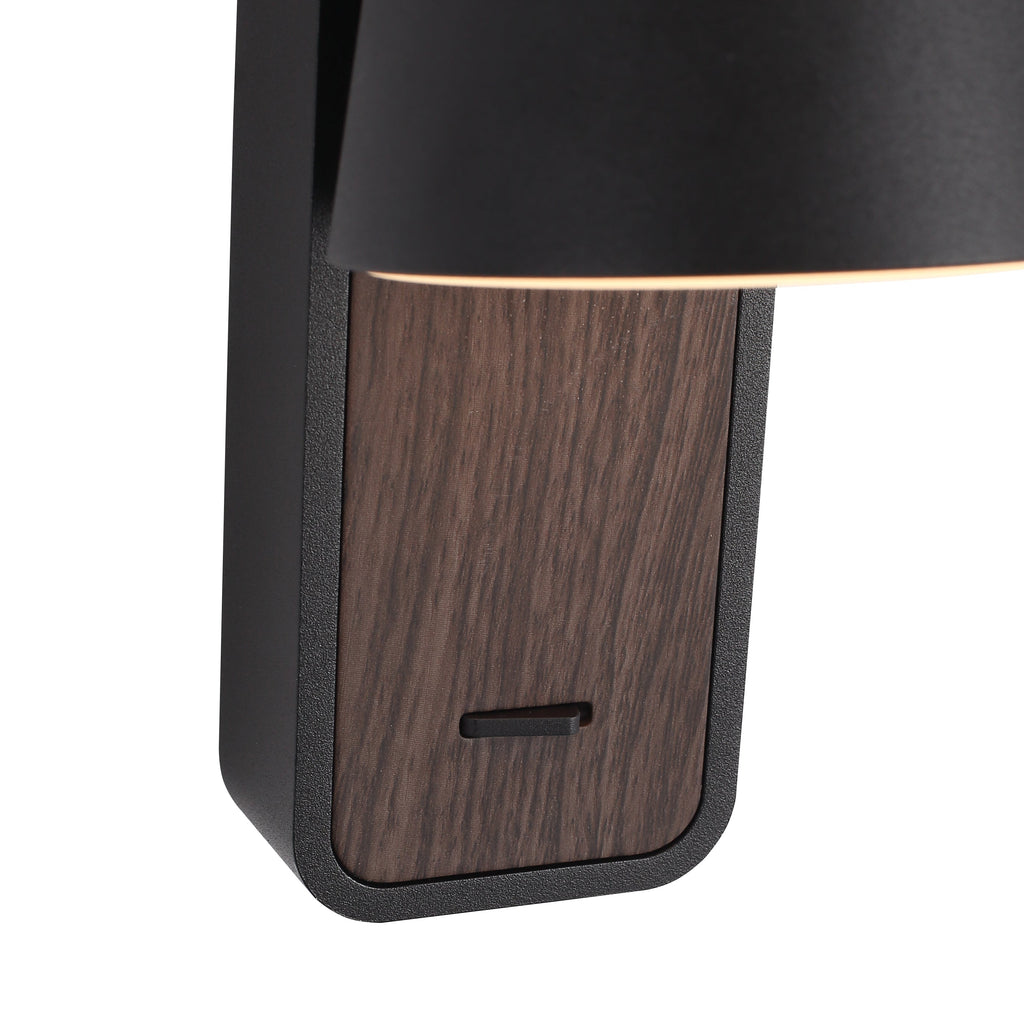 Lampe Murale Torino | Noir/Aspect Bois | Valuna