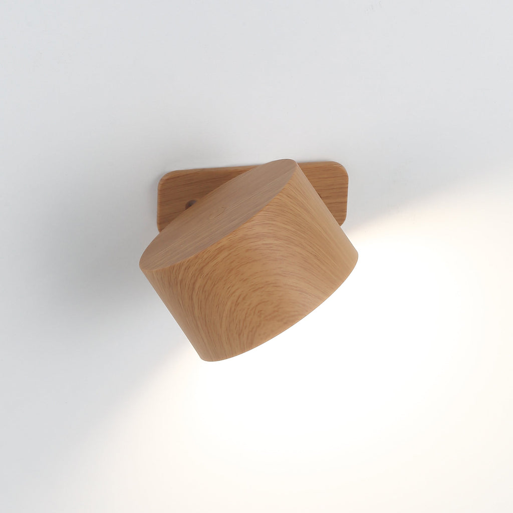 Lampe Murale Magnétique Ticky | Aspect Bois | Valuna