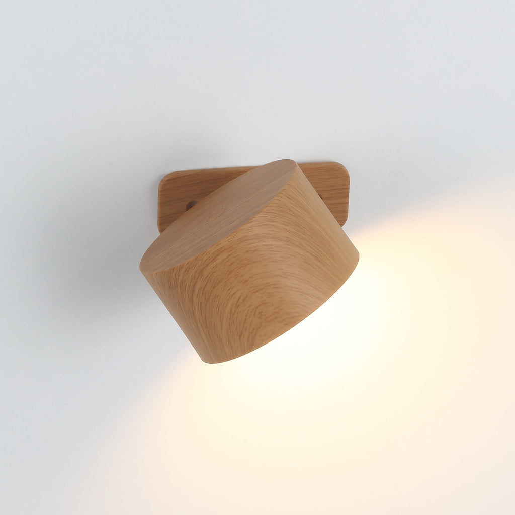 Lampe Murale Magnétique Ticky | Aspect Bois | Valuna