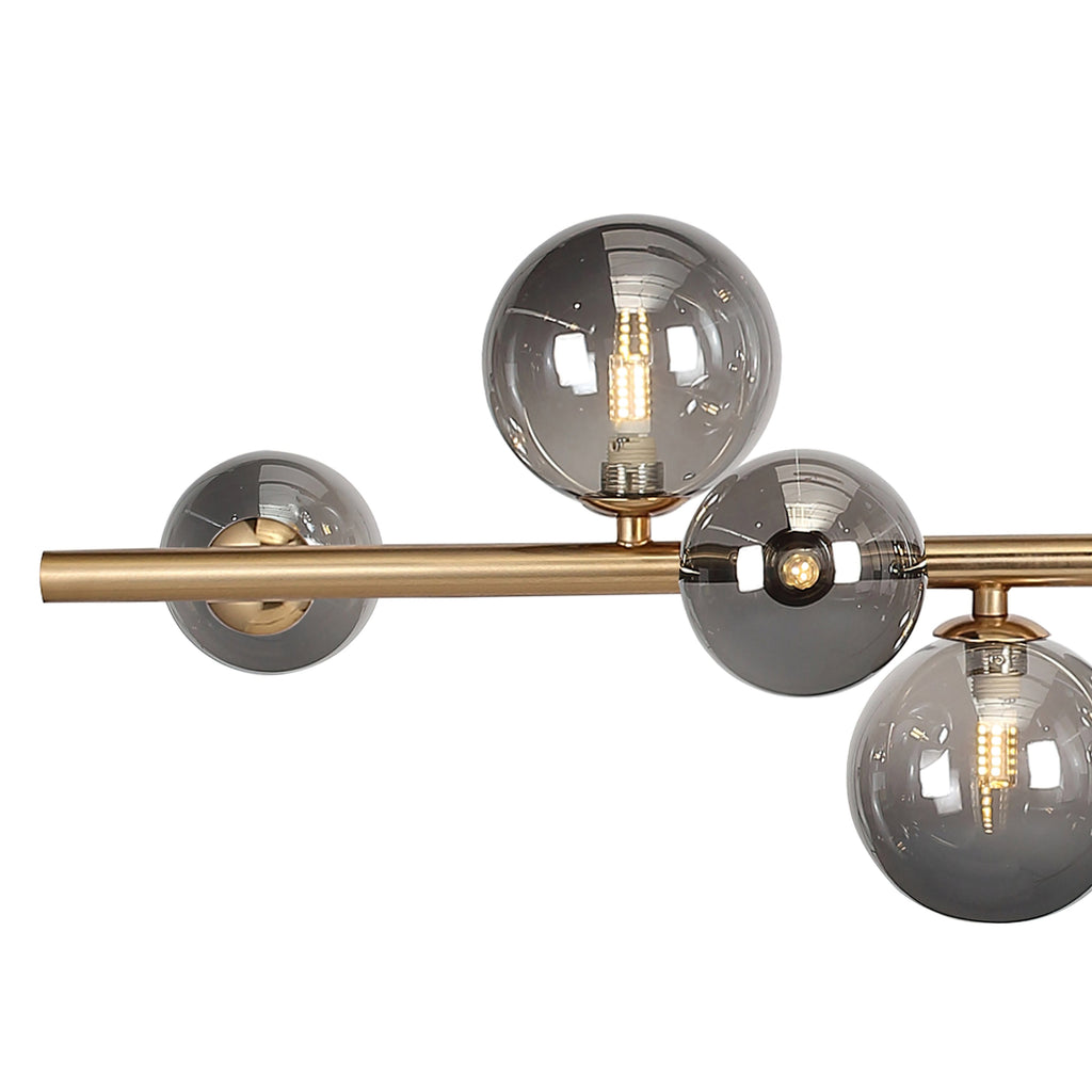 Valence | Suspension Longue en Laiton/Fumée