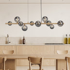 Valence | Suspension Longue en Laiton/Fumée