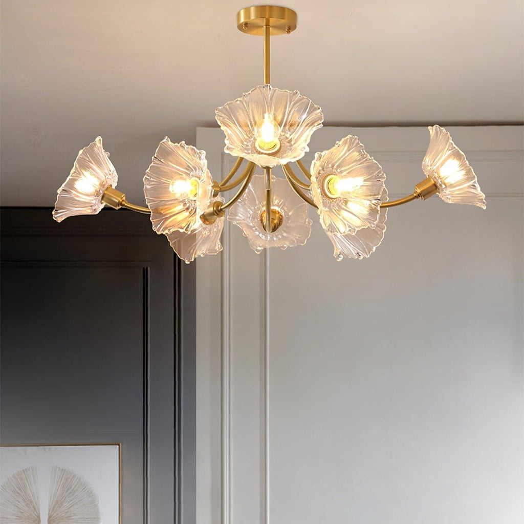 BloomGlass | Chandelier En Verre De Fleurs – Élégance pour Intérieur & Bureau | Valuna