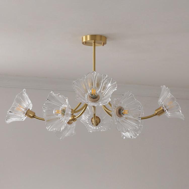 BloomGlass | Chandelier En Verre De Fleurs – Élégance pour Intérieur & Bureau | Valuna