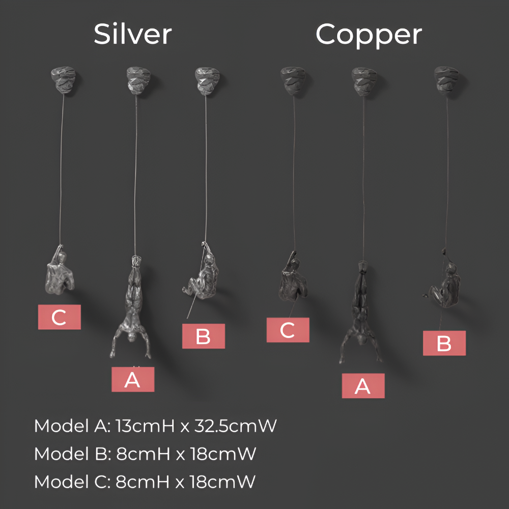 Set d'Art Mural Créatif | Ornement Décoratif d'Homme Grimpant pour Une Esthétique de Vie Unique | Valuna
