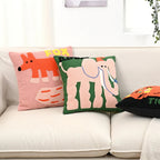 Animaux Brodés | Housse De Coussin Décorative Artisanale | Valuna