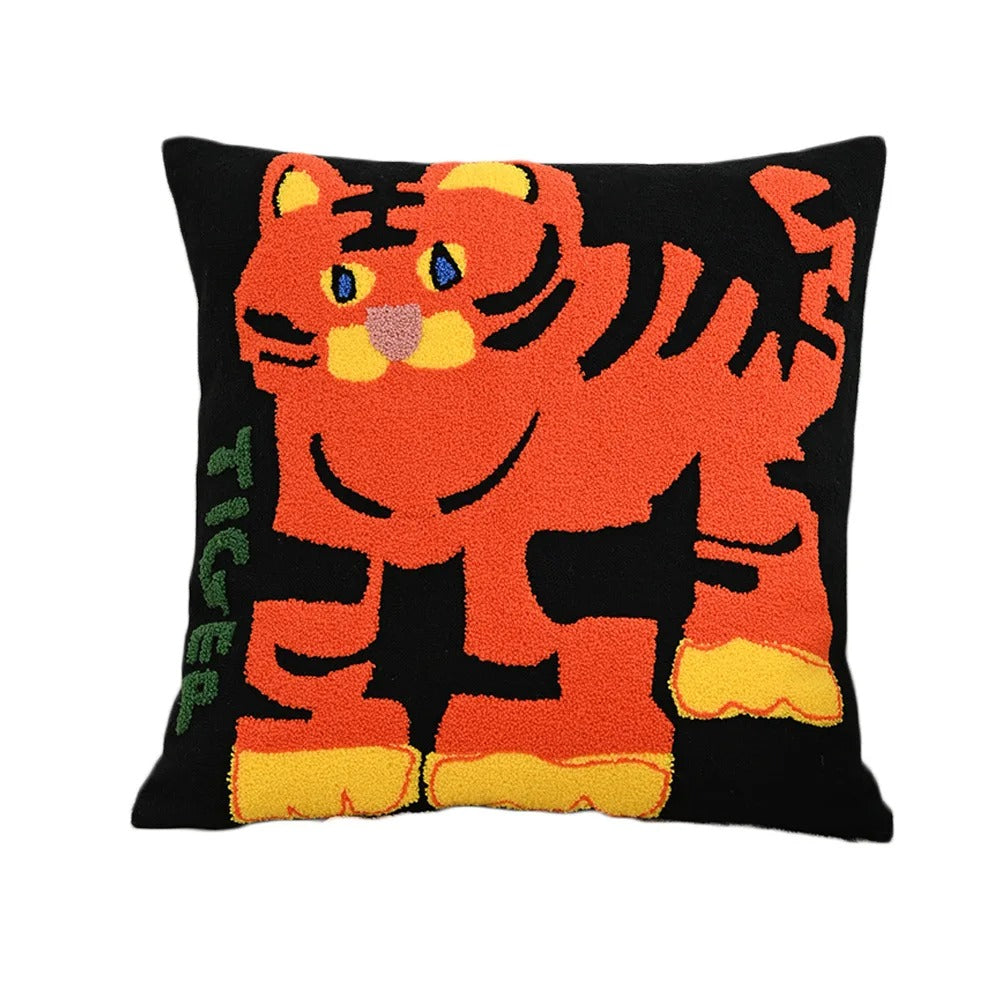 Animaux Brodés | Housse De Coussin Décorative Artisanale | Valuna