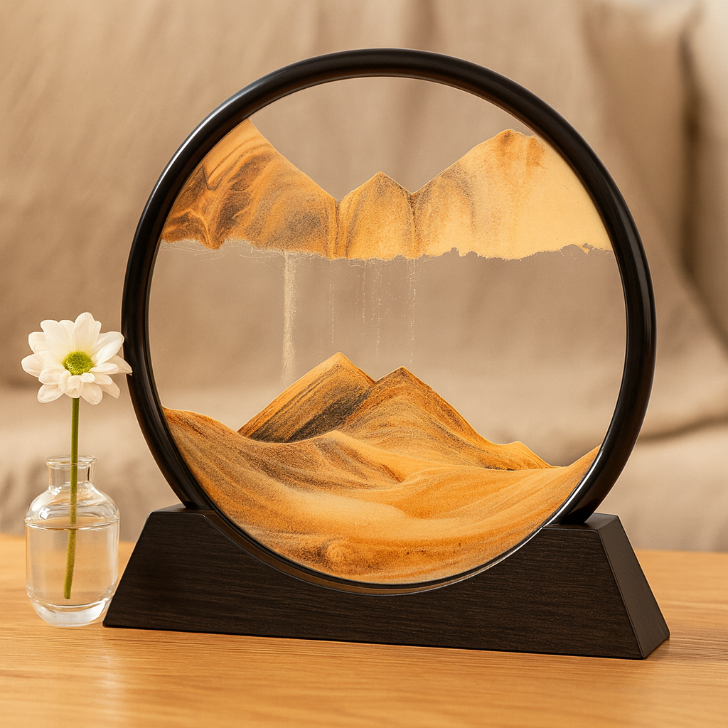 Lunareve | Ornement Cinétique Représentant Un Paysage De Sable Pour Une Atmosphère Apaisante | Valuna