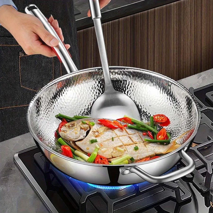 Cuistron | Wok en Titan Premium avec Fond Rond pour Cuisinières à Induction et Sautés Faciles | Valuna