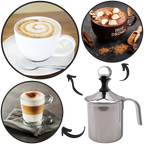 Fouet à Lait Manuel en Acier Inoxydable | Pichet 400 ml à Double Maille | Valuna