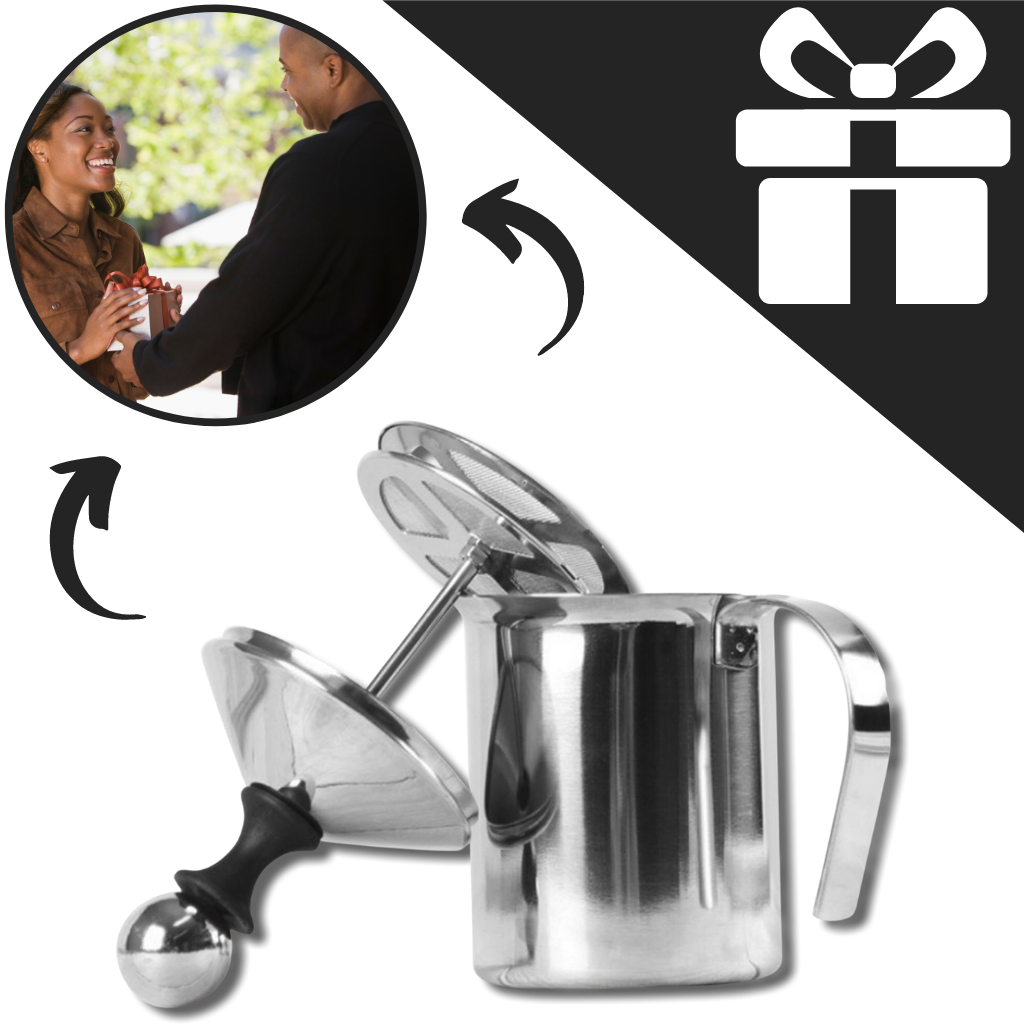 Fouet à Lait Manuel en Acier Inoxydable | Pichet 400 ml à Double Maille | Valuna