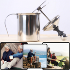 Fouet à Lait Manuel en Acier Inoxydable | Pichet 400 ml à Double Maille | Valuna