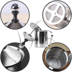 Fouet à Lait Manuel en Acier Inoxydable | Pichet 400 ml à Double Maille | Valuna