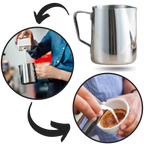 Pichet à Lait en Acier Inox | Fouet Manuel pour Cappuccino & Espresso | Valuna