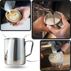 Pichet à Lait en Acier Inox | Fouet Manuel pour Cappuccino & Espresso | Valuna