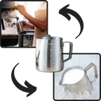 Pichet à Lait en Acier Inox | Fouet Manuel pour Cappuccino & Espresso | Valuna