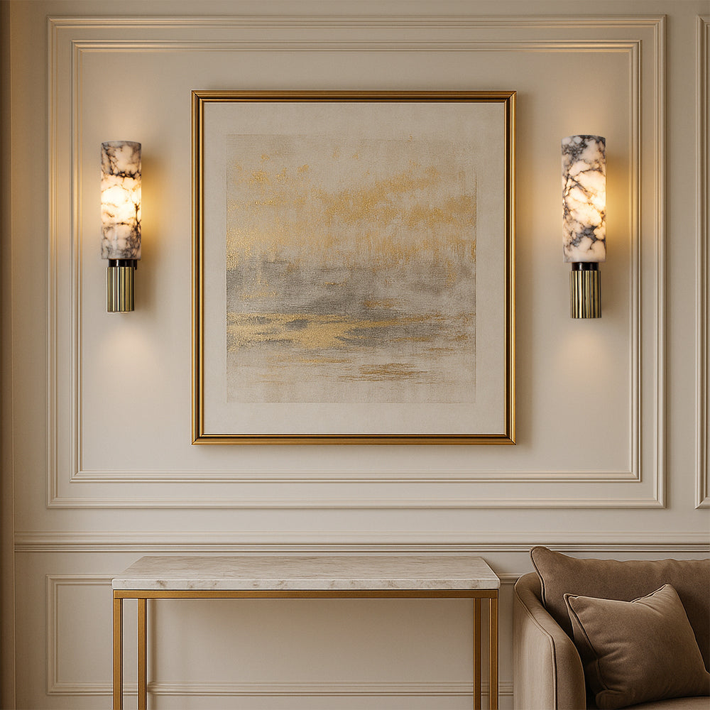 Applique Murale En Cuivre Et Marbre - Valuna