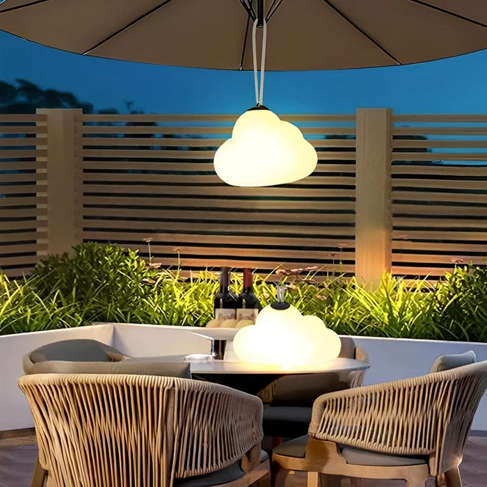 Lampe Suspendue LED Extérieure Forme Nuage Métal - Valuna