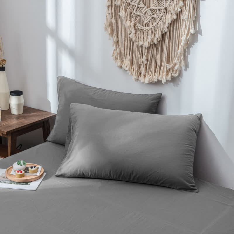 Coton Texturé | Ensemble De Taies D’Oreiller Subtil Et Confortable | Valuna