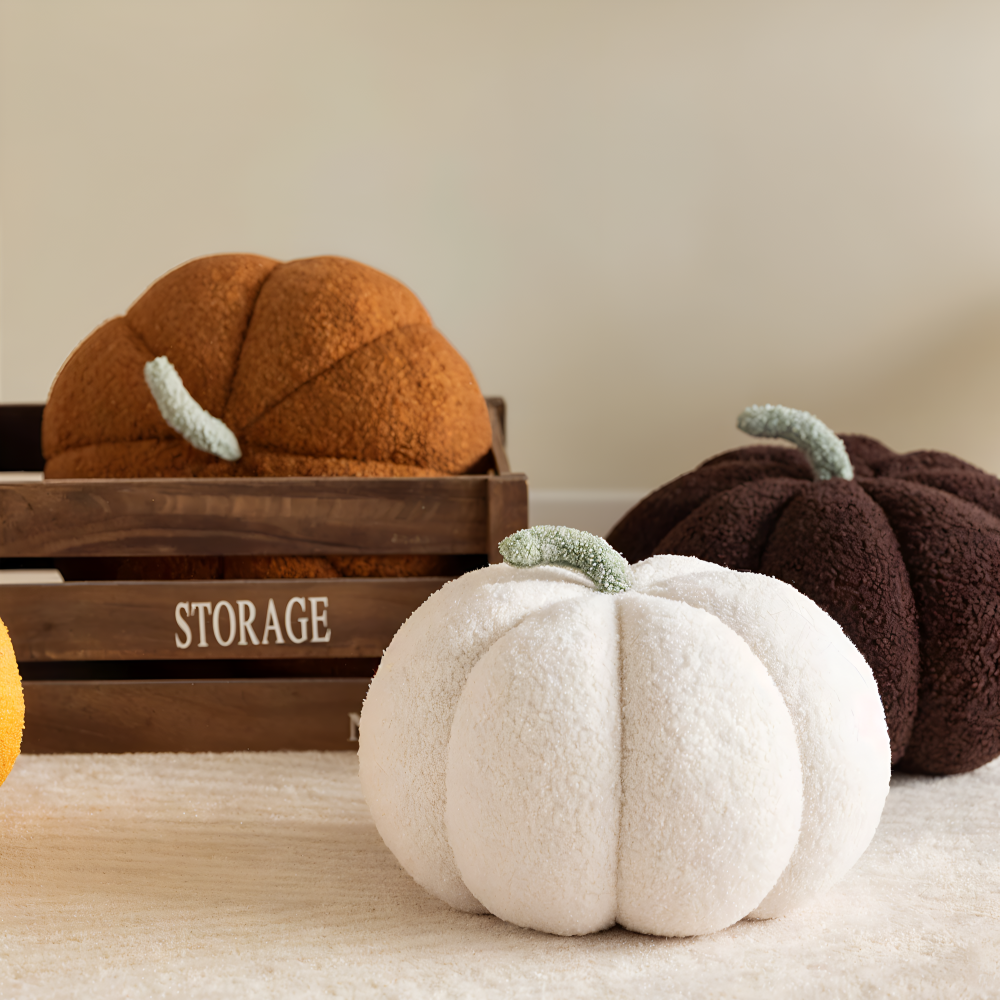 Coussin Citrouille | Coussin en Peluche Texturé Citrouille | Valuna