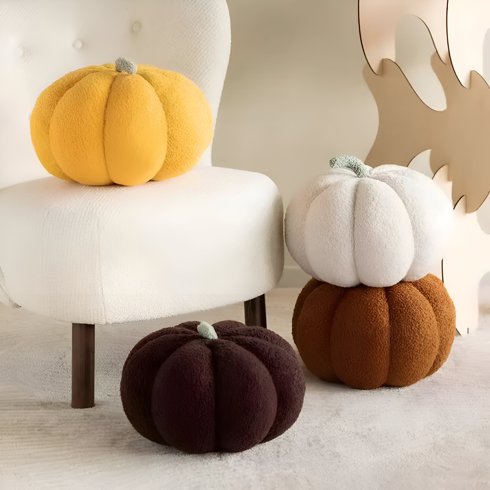 Coussin Citrouille | Coussin en Peluche Texturé Citrouille | Valuna