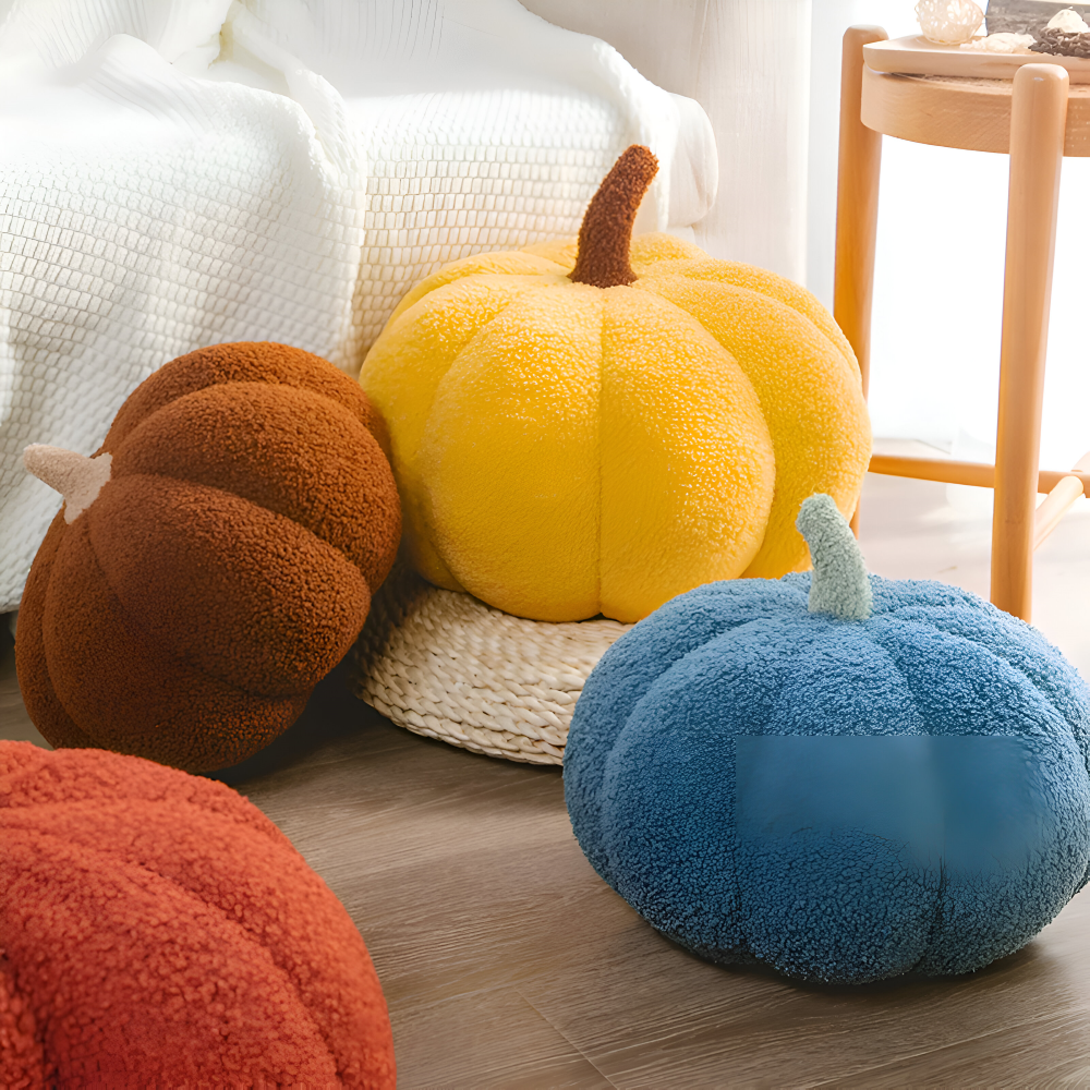 Coussin Citrouille | Coussin en Peluche Texturé Citrouille | Valuna