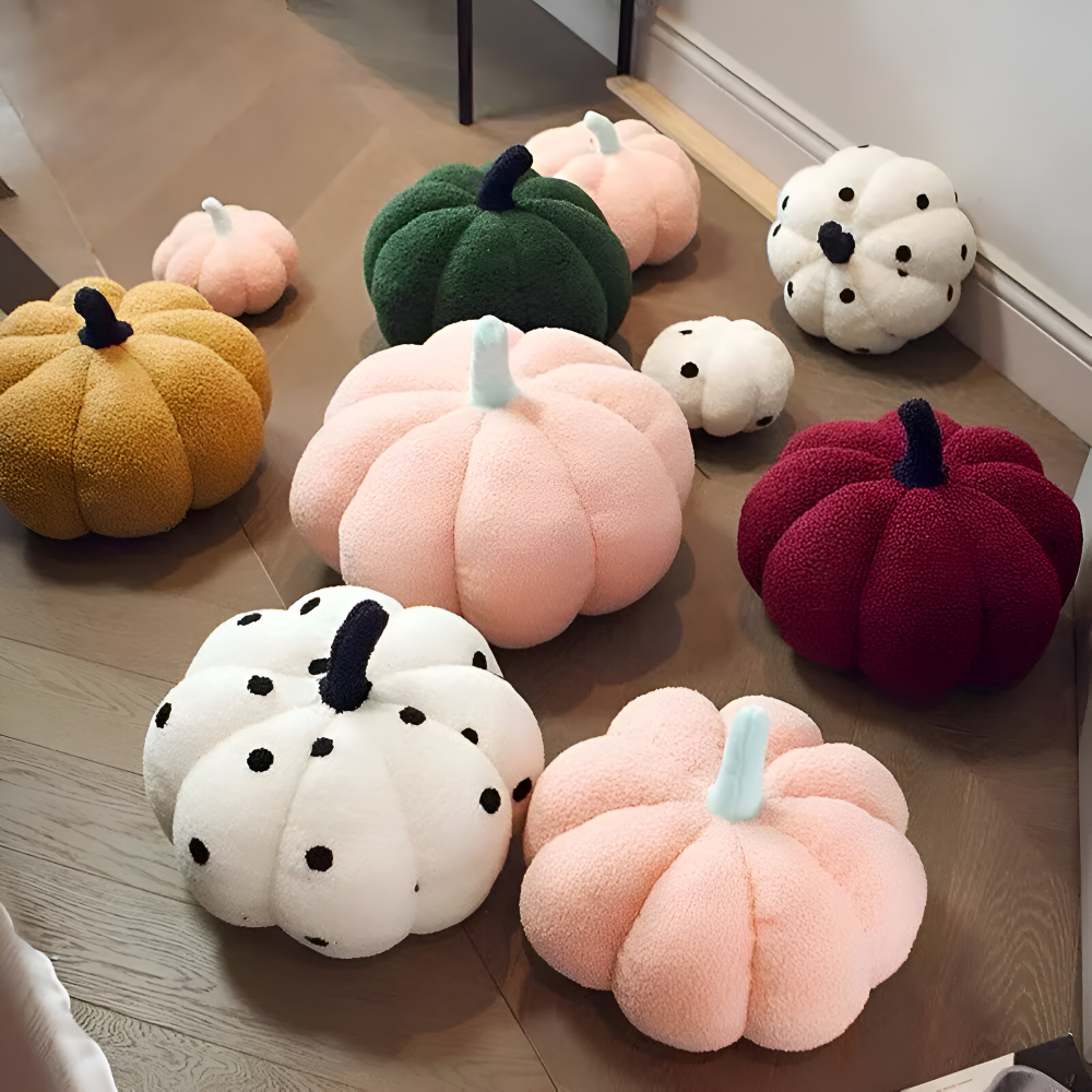 Coussin Citrouille | Coussin en Peluche Texturé Citrouille | Valuna