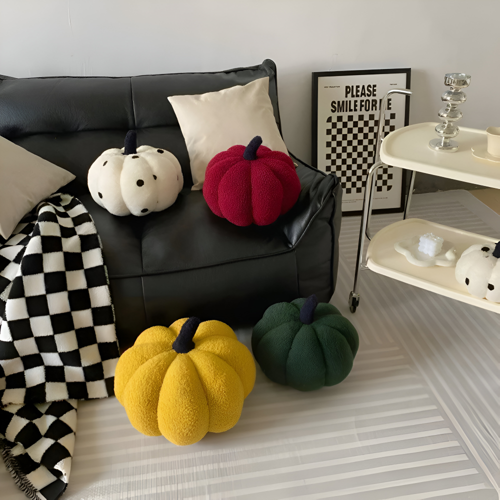 Coussin Citrouille | Coussin en Peluche Texturé Citrouille | Valuna