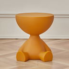 SoftRound | Table D’Appoint Ronde Crème / Table Basse Noire En Plastique Doux | Valuna