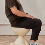 SoftRound | Table D’Appoint Ronde Crème / Table Basse Noire En Plastique Doux | Valuna