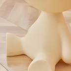 SoftRound | Table D’Appoint Ronde Crème / Table Basse Noire En Plastique Doux | Valuna