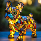 Art Nouveau | Lampe De Table En Verre Sculpté Chat Et Chien | Valuna