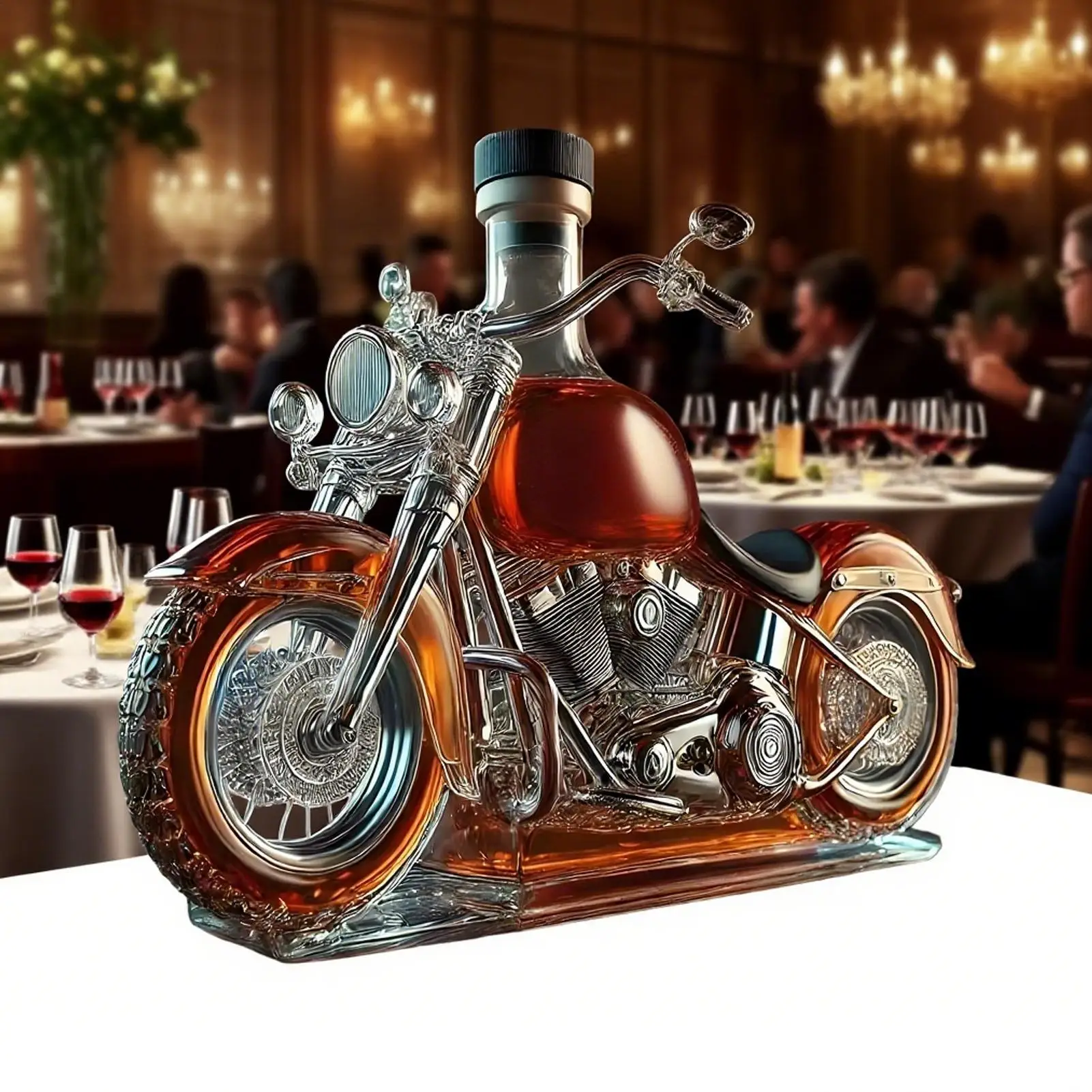 MotoSpirit Classique | Distributeur de Spiritueux en Verre en Forme de Moto pour Whisky | Valuna