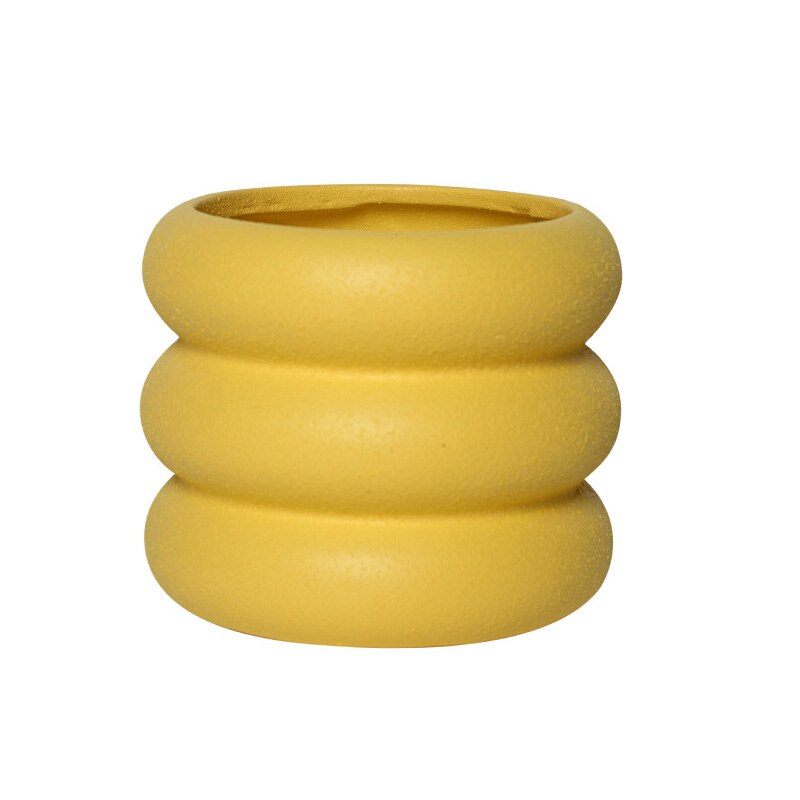 Pot De Fleurs En Céramique Rattan Nordique | Bol De Plantation Moderne Pour Salon Et Balcon | Valuna