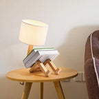 RutanFlex | Lampe De Bureau Robot Réglable En Bois Avec Support De Livre | Valuna