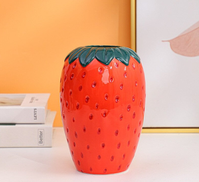 Strawberry Art | Décoration Artistique De Vase En Forme De Fraise | Valuna