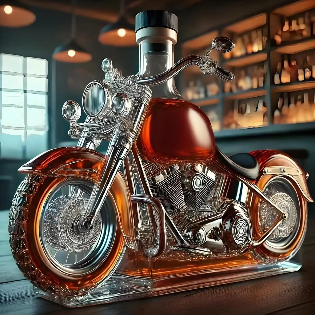 MotoSpirit Classique | Distributeur de Spiritueux en Verre en Forme de Moto pour Whisky | Valuna