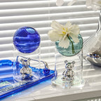 Vase En Verre Transparent Avec Motif Ours Galactique Décoratif - Valuna