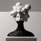 BubbleHairGirl | Sculpture Murale Abstraite – Fille au Design Bulles Artistiques | Valuna