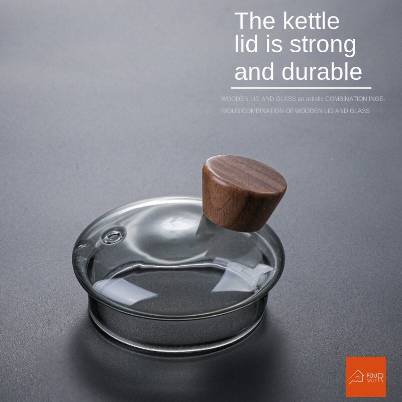 JapanGlass | Théière En Verre Avec Poignée En Bois Pour Une Préparation Authentique Et Résistante À La Chaleur | Valuna