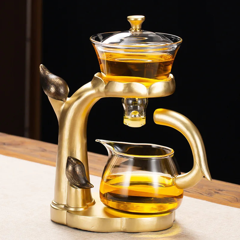 KungFuTea | Ensemble De Thé En Verre Avec Infuseur Semi-Automatique Pour Préparation Facile | Valuna