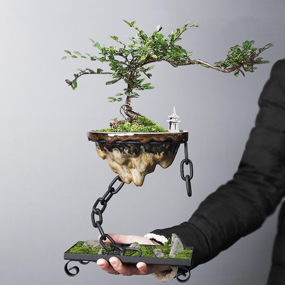 EarthZen – Pot De Bonsaï Avec Suspension En Chaîne | Décoration Suspendue Élégante Pour La Maison Et Le Jardin | Valuna