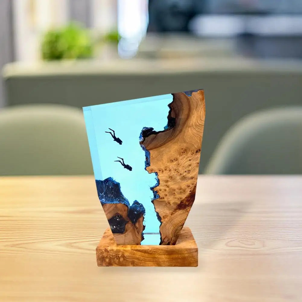 AquaLume | Lampe de Table de Luxe avec Design Plongeur Océanique – Ambiance Apaisante | Valuna