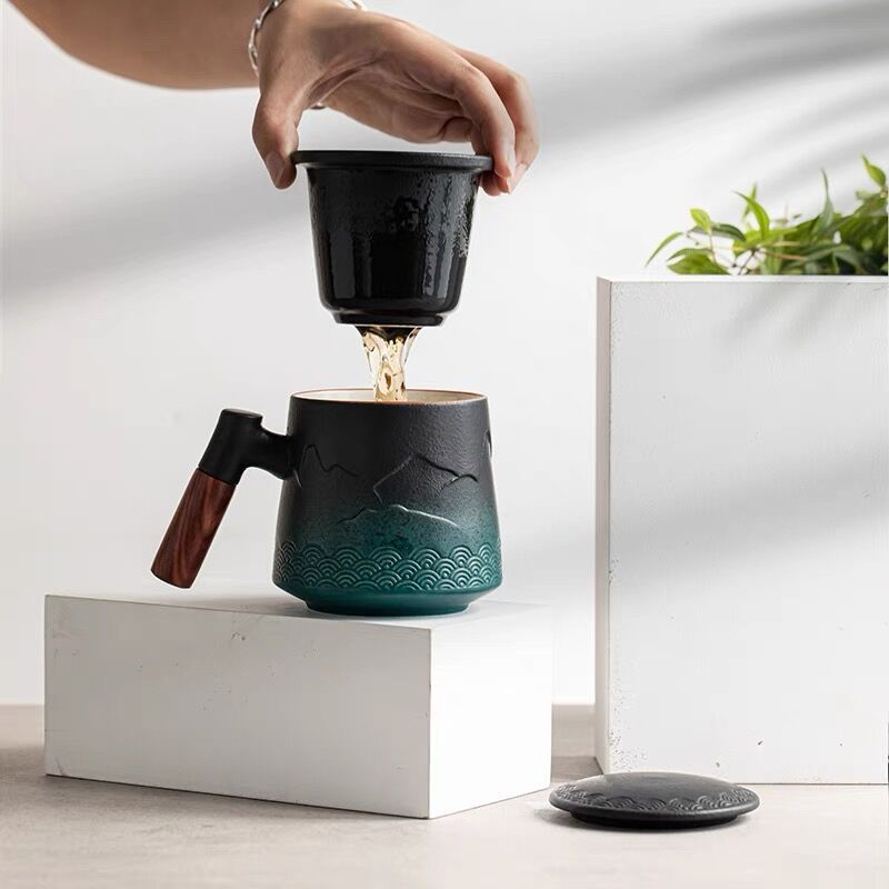 CeramiTea | Tasse À Thé En Céramique Avec Infuseur Et Couvercle Pour Une Infusion Parfaite | Valuna