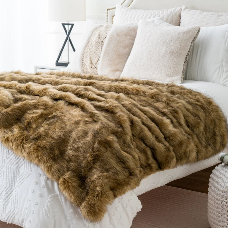 Fox Fur | Couverture En Fausse Fourrure Douce Et Luxueuse | Valuna