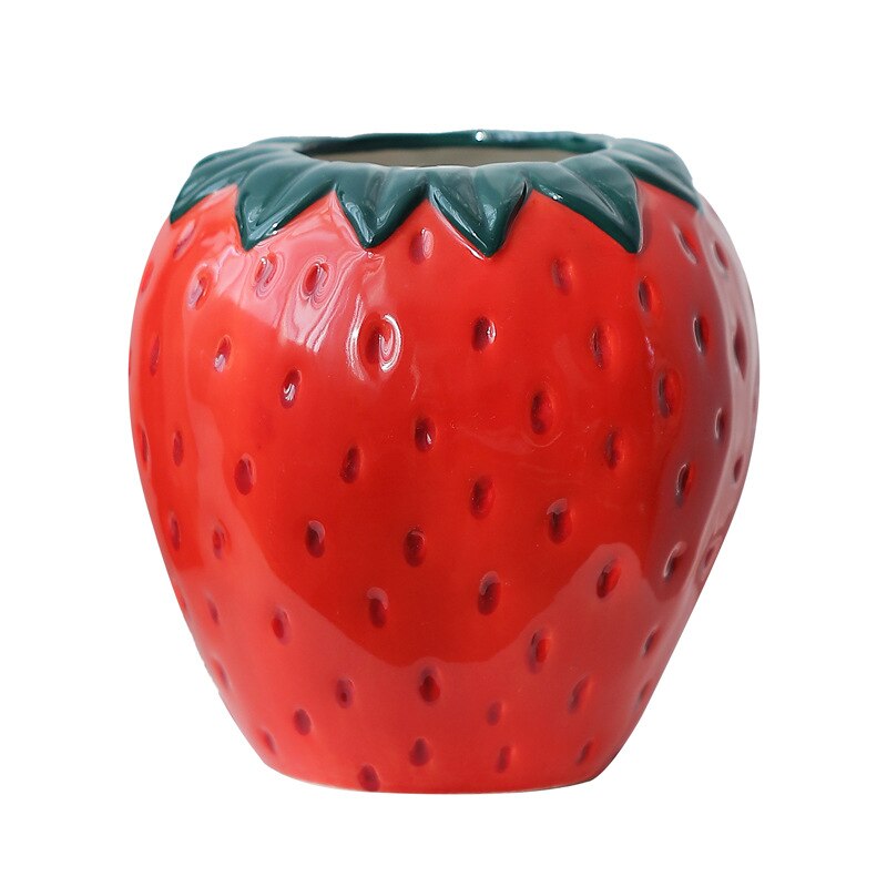 Strawberry Art | Décoration Artistique De Vase En Forme De Fraise | Valuna